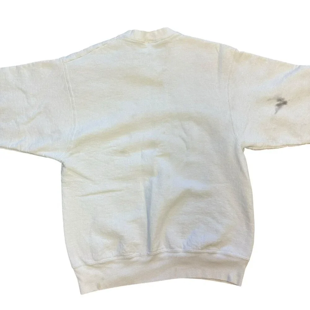 Vintage 1995 Looney Tunes Sweatshirt Mens Medium White Warner Bugs Bunny Cartoon